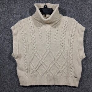 Guess Womens High Turtleneck‎ Sleeveless Cable Knit Sweater Vest size XL